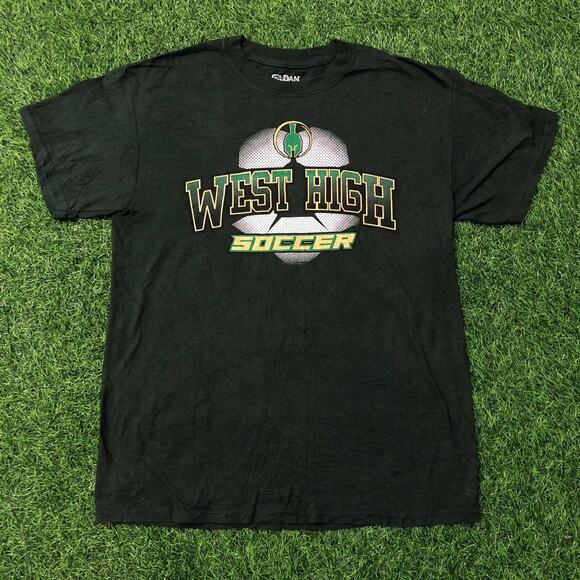 Gildan Other - Men’s Army Green West High Soccer Graphic Tee